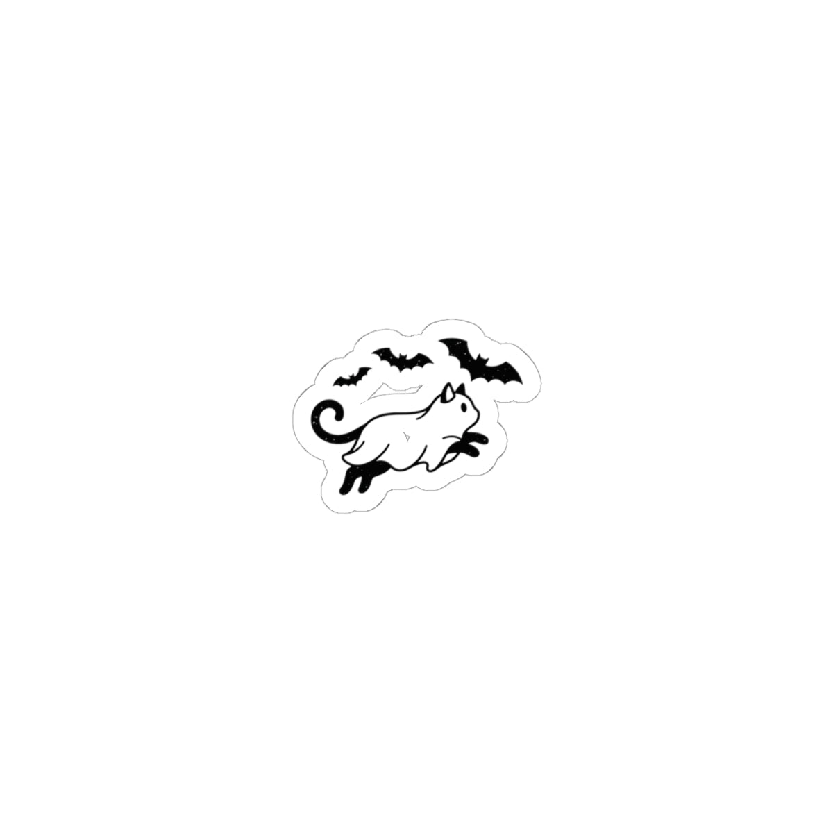 Spooky Cat with Bats Sticker | Kiss-Cut Sticker, Halloween Aesthetic