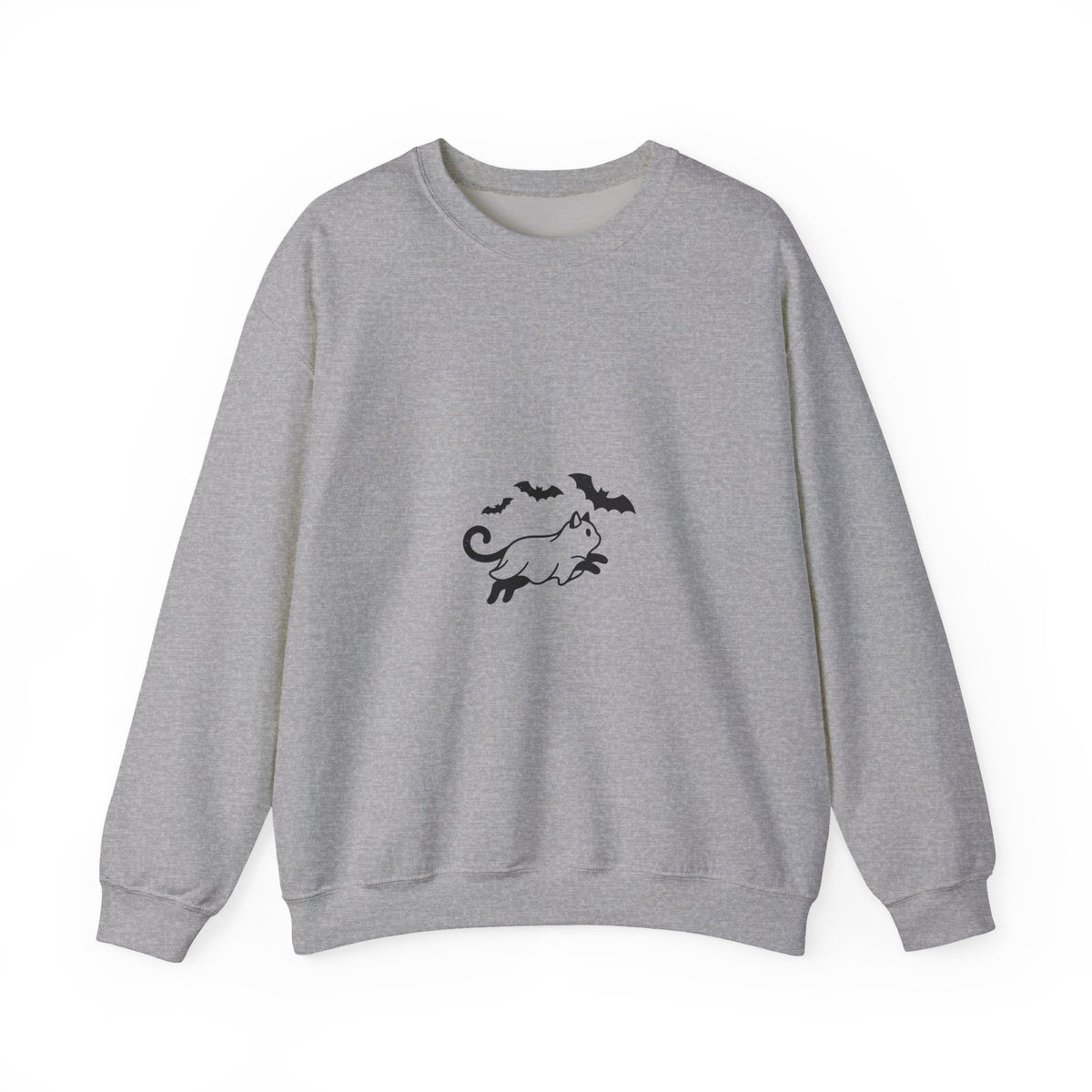 Black Cat and Bats Sweatshirt | Spooky Animals Halloween Aesthetic