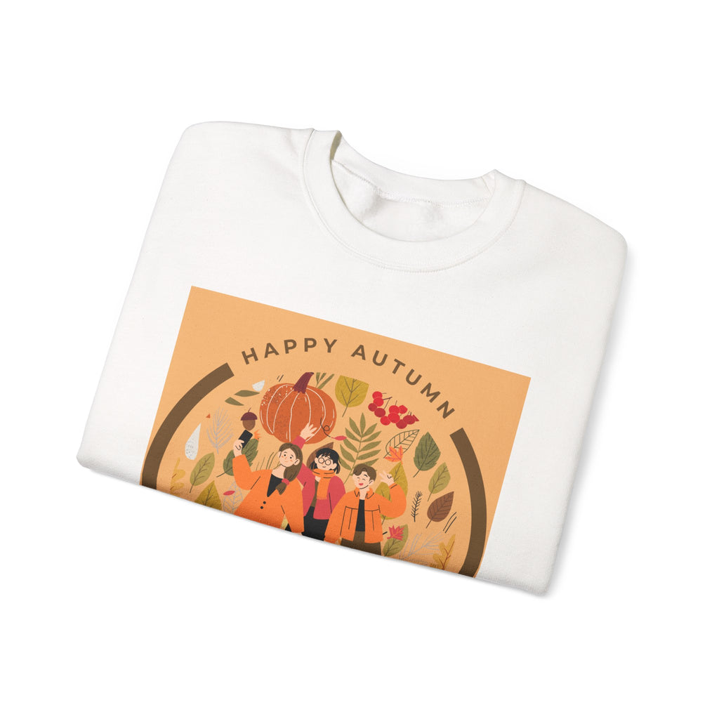 Autumn Friends Crewneck Sweatshirt — "Happy Autumn" Cozy Fall Pullover