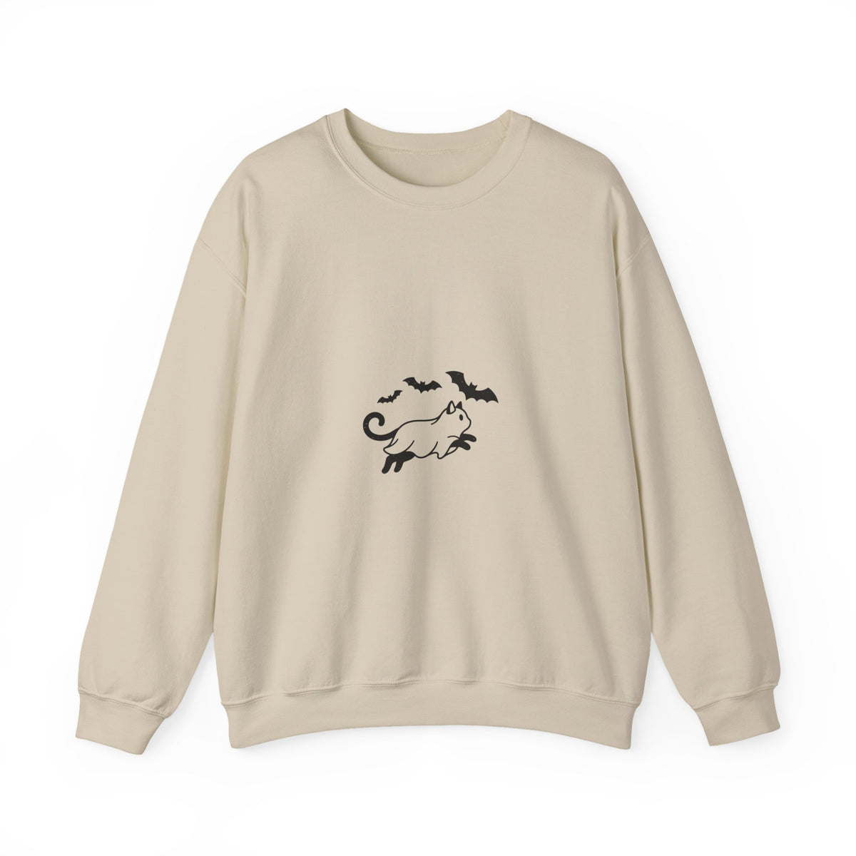 Black Cat and Bats Sweatshirt | Spooky Animals Halloween Aesthetic