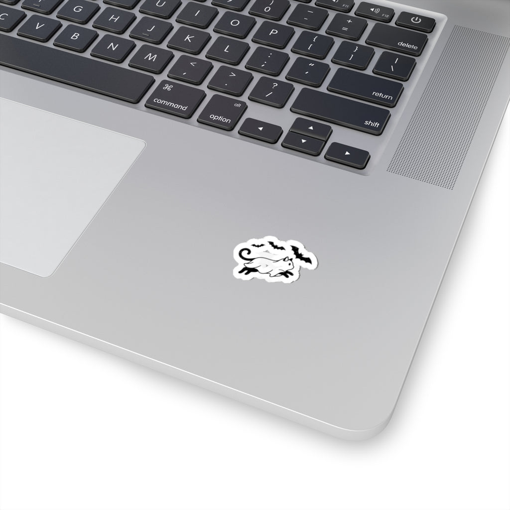 Spooky Cat with Bats Sticker | Kiss-Cut Sticker, Halloween Aesthetic