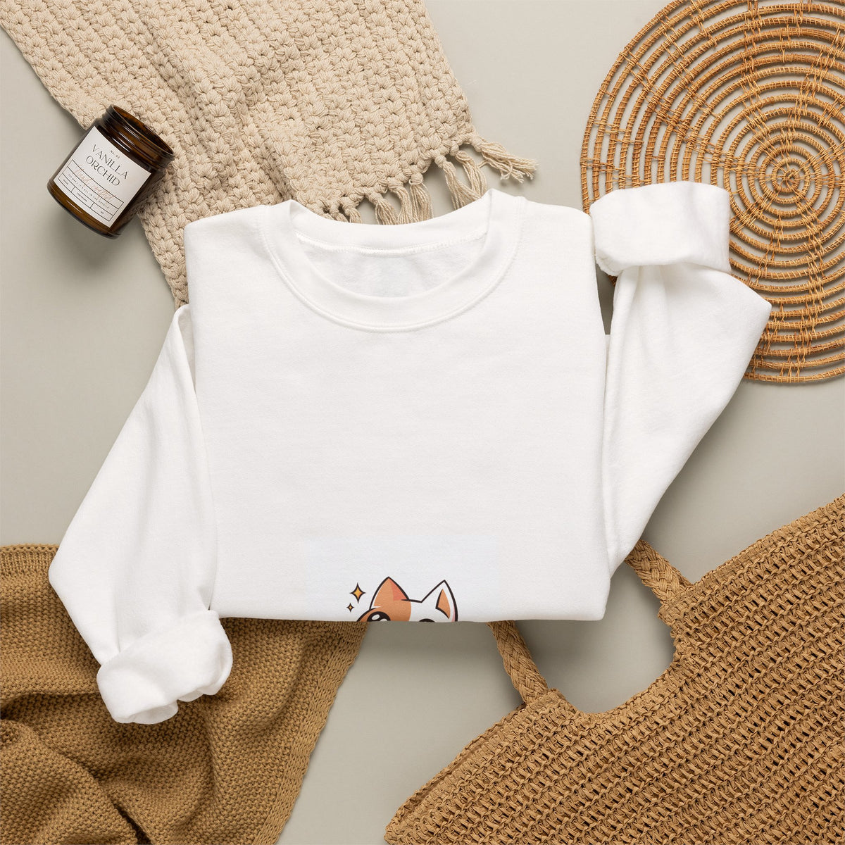 Cute Corgi 'Wowww!' Crewneck Sweatshirt — Small Dog Graphic Sweatshirt