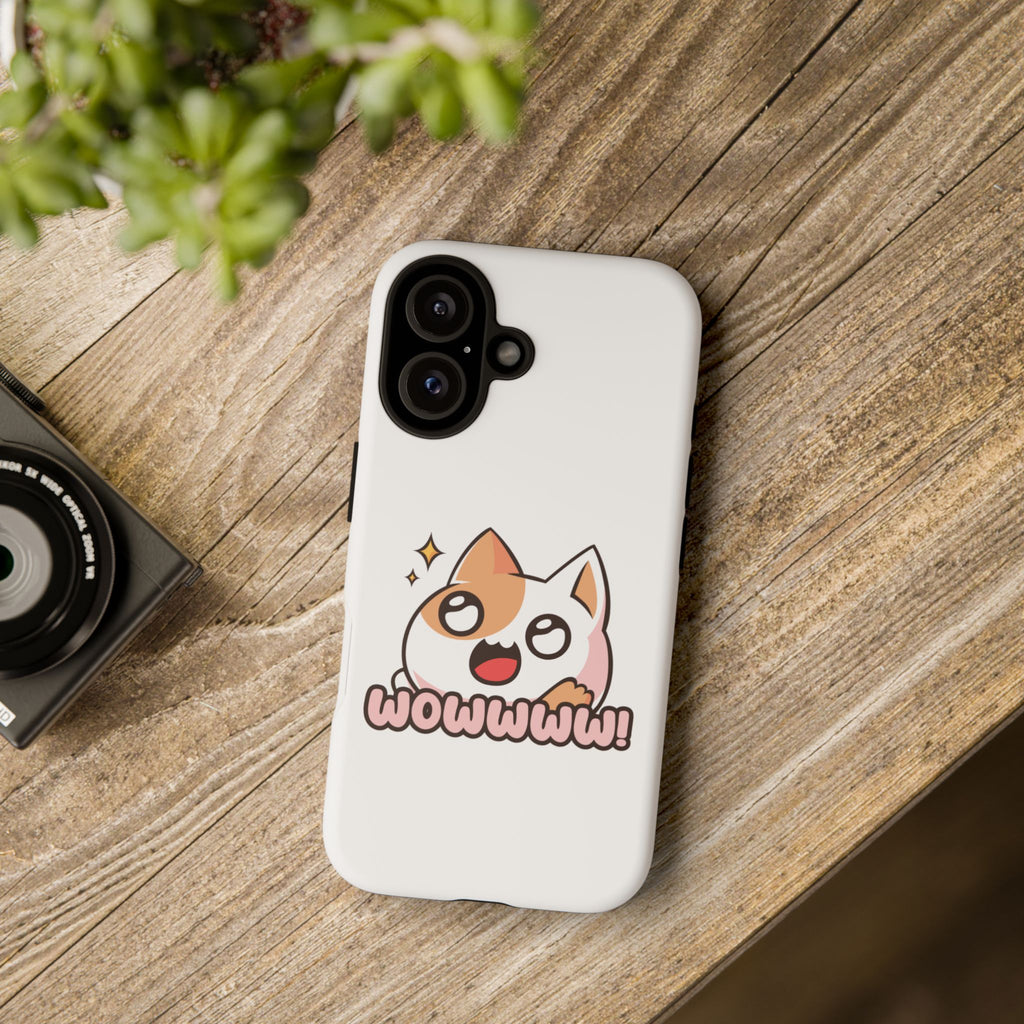 Cute 'Wowww!' Cat Phone Case — Protective Tough Case for iPhone