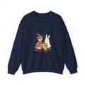 Halloween Fox & Ghost Bunny Sweatshirt | Spooky Animals Pumpkin Illustration