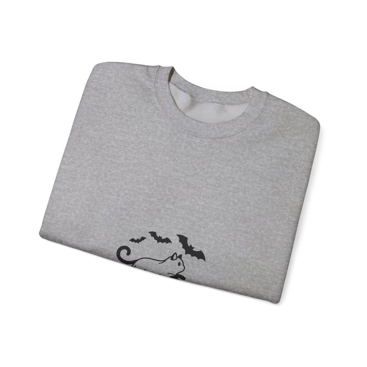 Black Cat and Bats Sweatshirt | Spooky Animals Halloween Aesthetic
