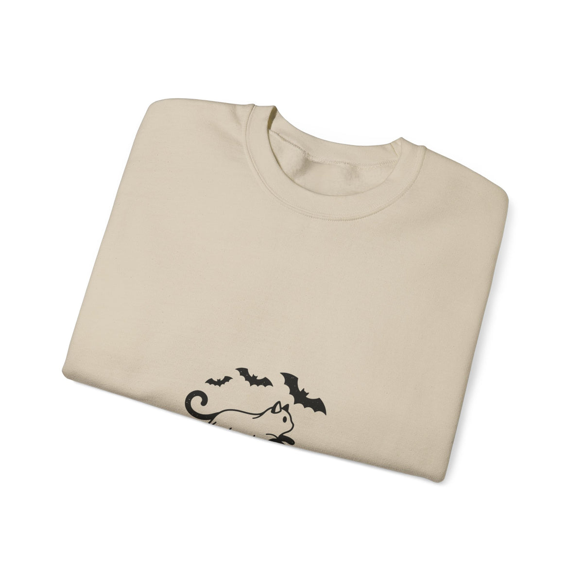 Black Cat and Bats Sweatshirt | Spooky Animals Halloween Aesthetic
