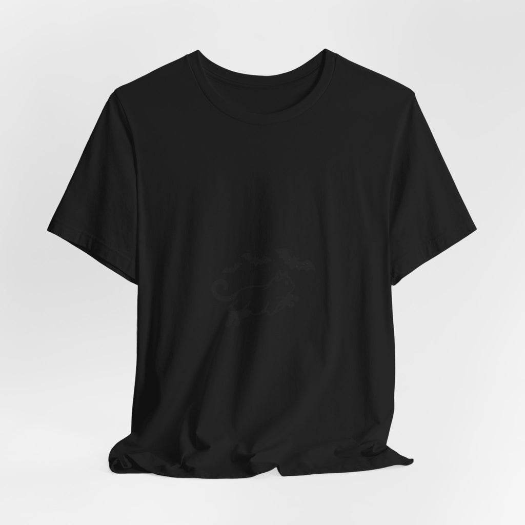 Ghost Cat with Bats Tee | Spooky Animals Halloween Shirt