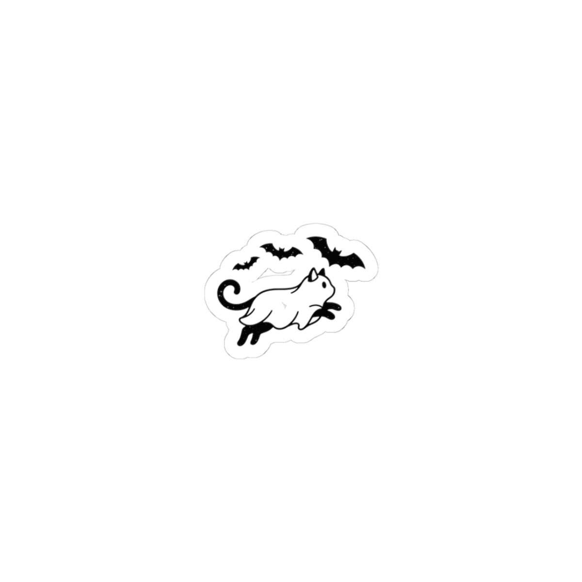 Spooky Cat with Bats Sticker | Kiss-Cut Sticker, Halloween Aesthetic