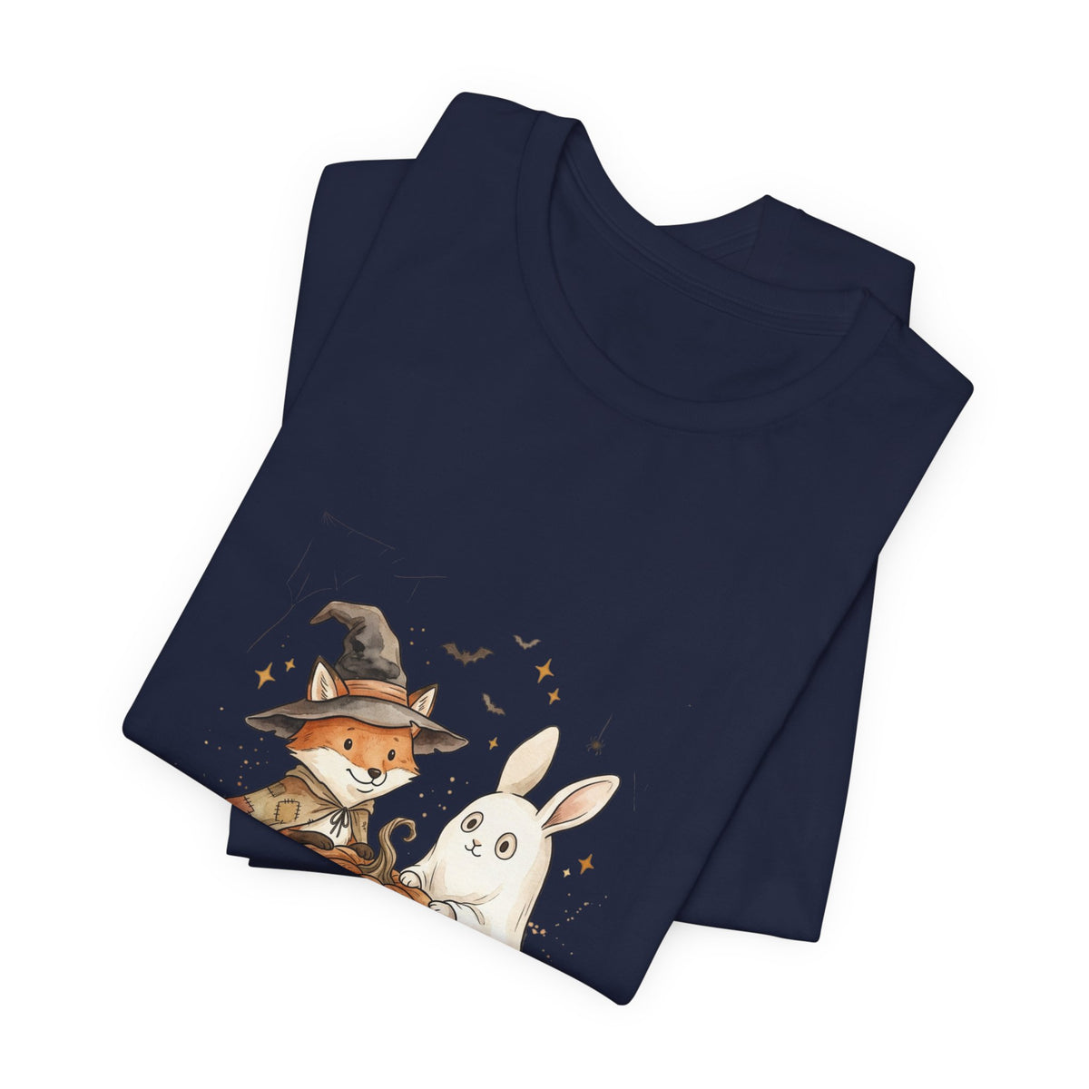 Halloween Fox & Ghost Bunny Tee | Spooky Animals Pumpkin Witch Hat
