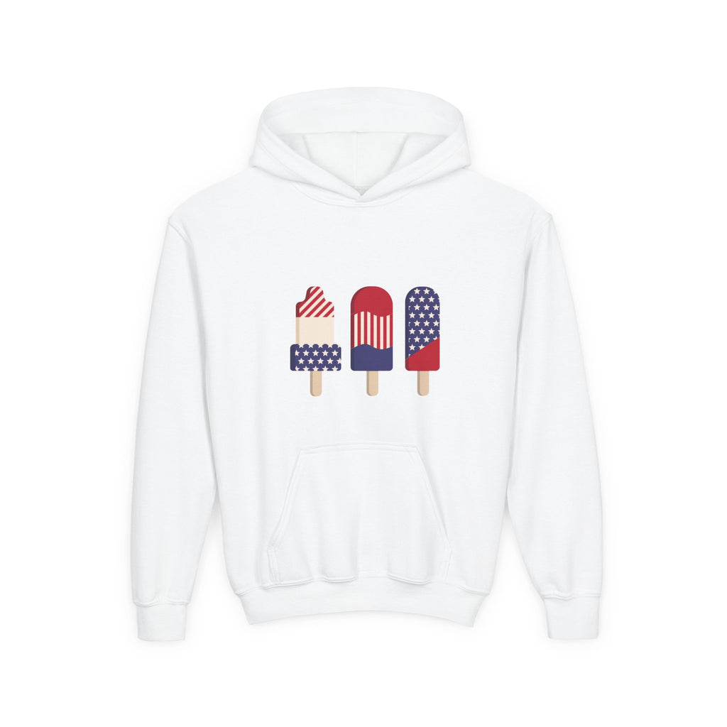 Kids' Patriotic Popsicle Hoodie — 4th of July American Flag Ice Pop Sweatshirt