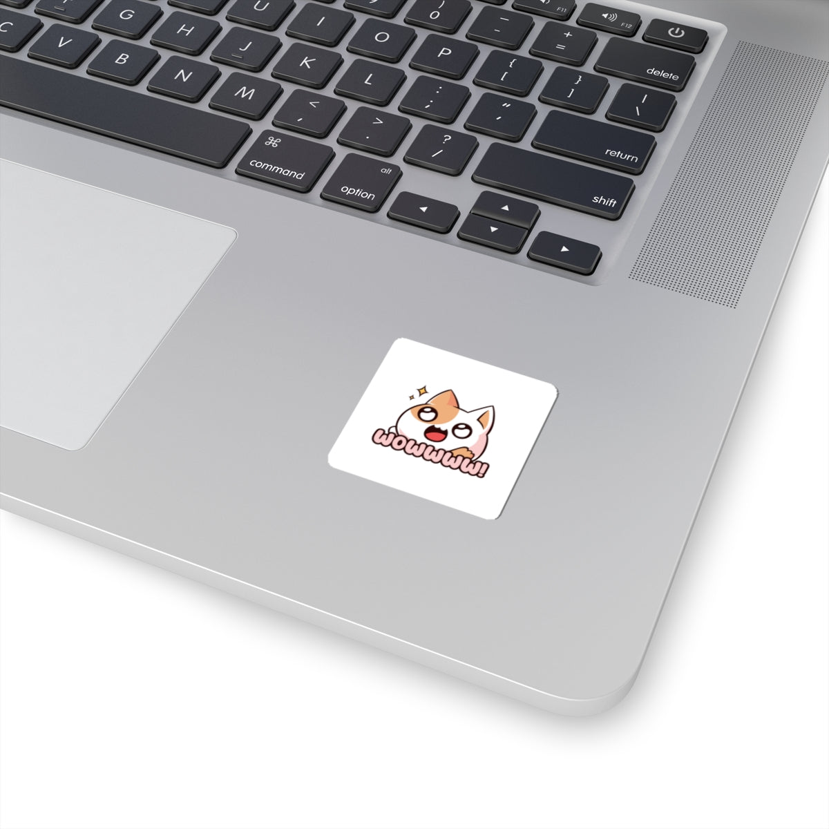 Cute 'Wowwww!' Cat Sticker — Kiss-Cut Vinyl Sticker
