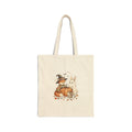 Spooky Woodland Animals Tote | Halloween Pumpkin Bunny Fox Canvas