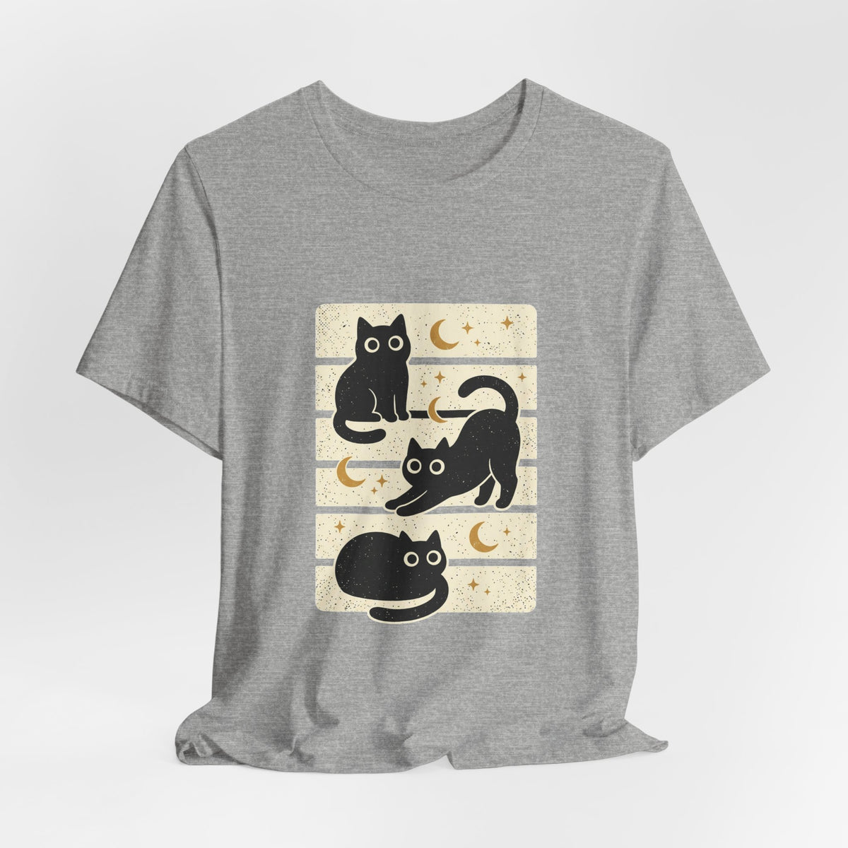 Black Cats Moon Tee | Halloween Retro Vintage Stripe