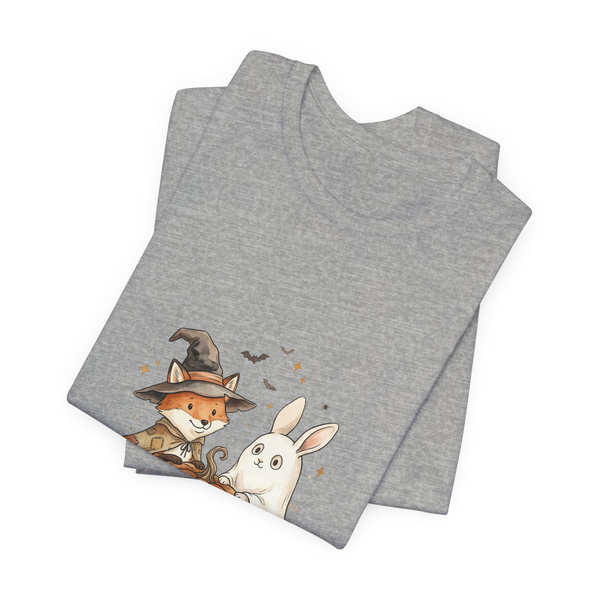 Halloween Fox & Ghost Bunny Tee | Spooky Animals Pumpkin Witch Hat