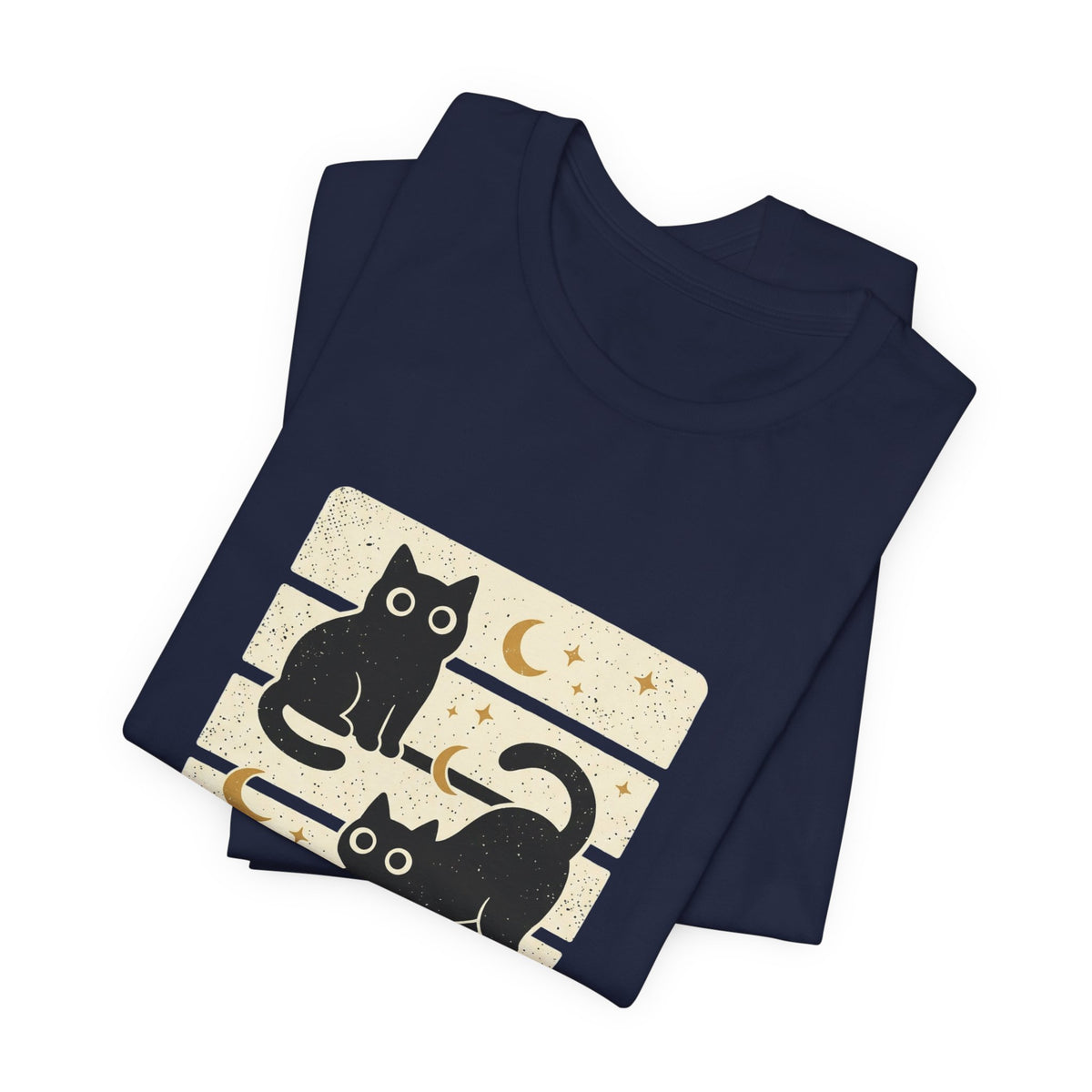 Black Cats Moon Tee | Halloween Retro Vintage Stripe