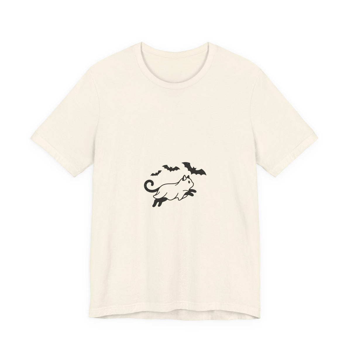 Ghost Cat with Bats Tee | Spooky Animals Halloween Shirt
