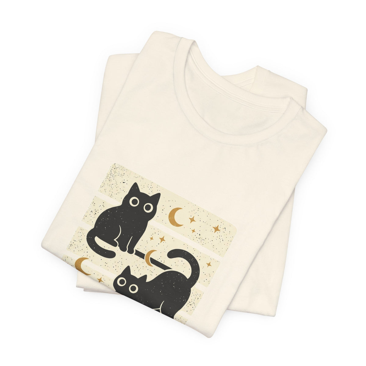 Black Cats Moon Tee | Halloween Retro Vintage Stripe