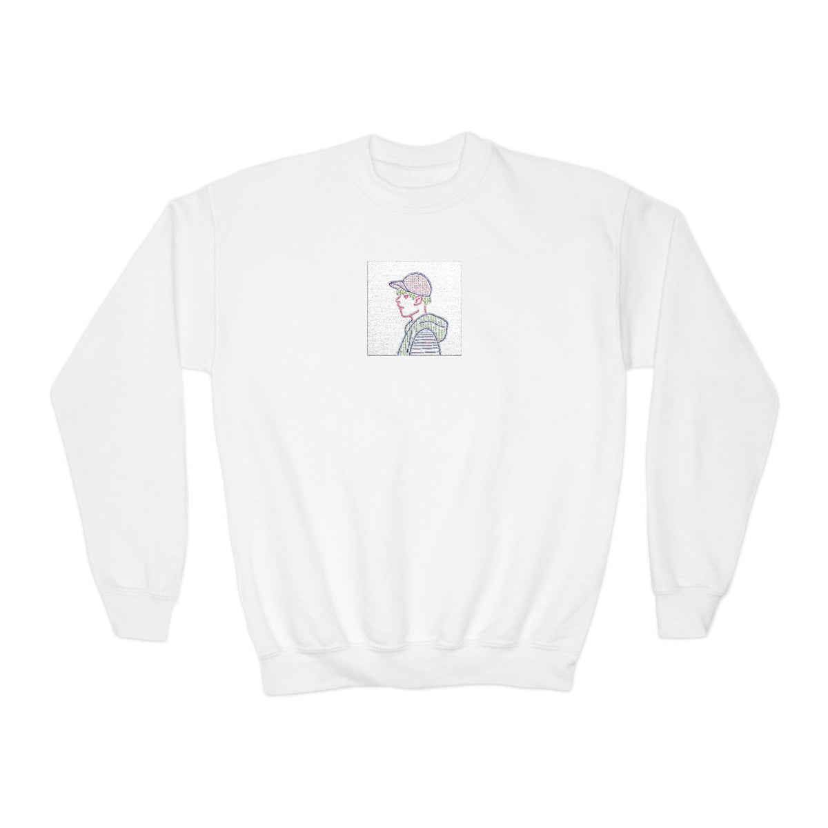 Youth Crewneck Sweatshirt - Cute Pastel Bunny Graphic