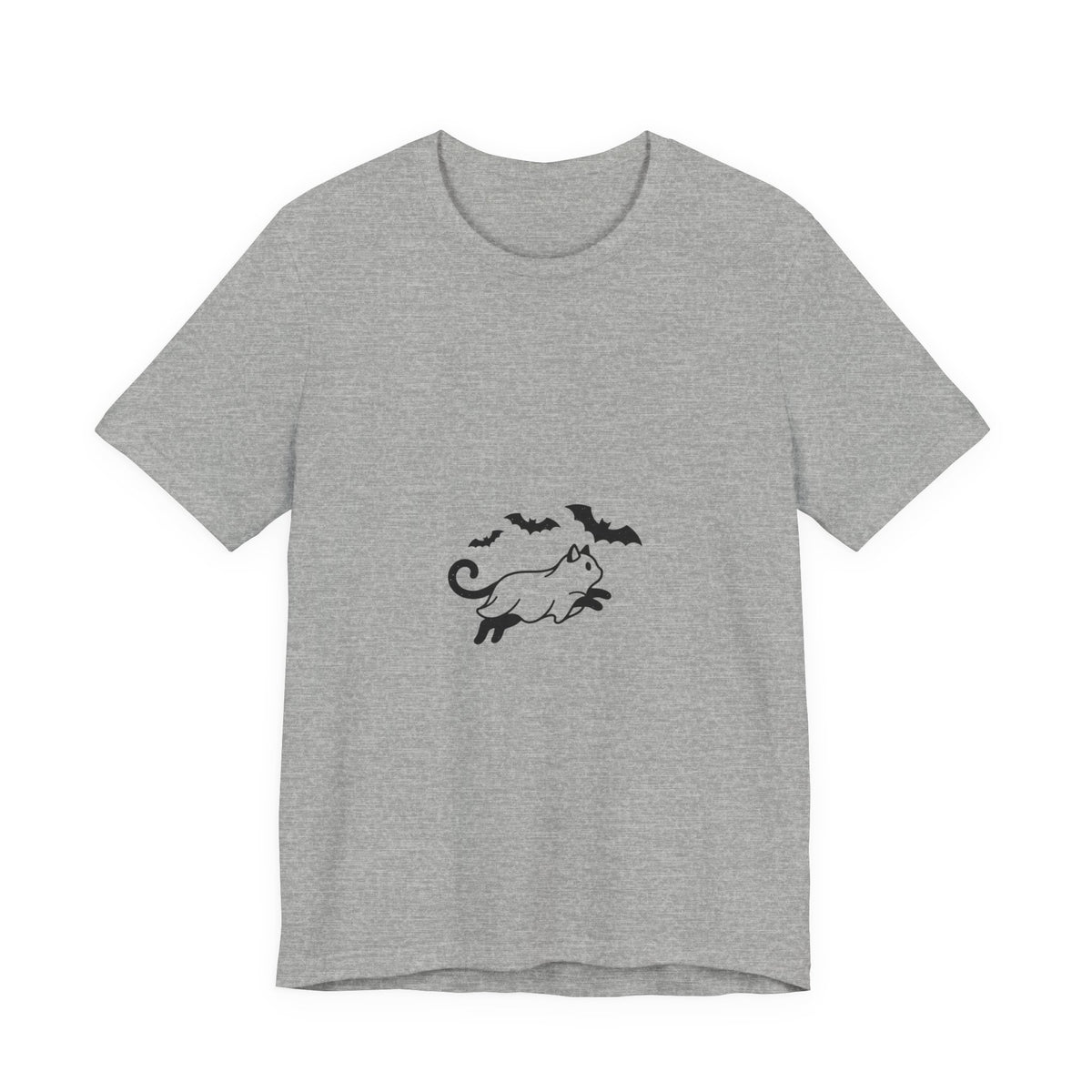 Ghost Cat with Bats Tee | Spooky Animals Halloween Shirt