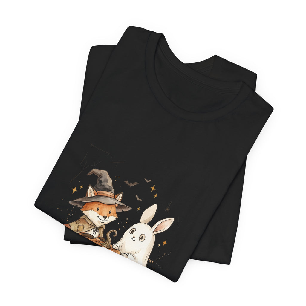 Halloween Fox & Ghost Bunny Tee | Spooky Animals Pumpkin Witch Hat