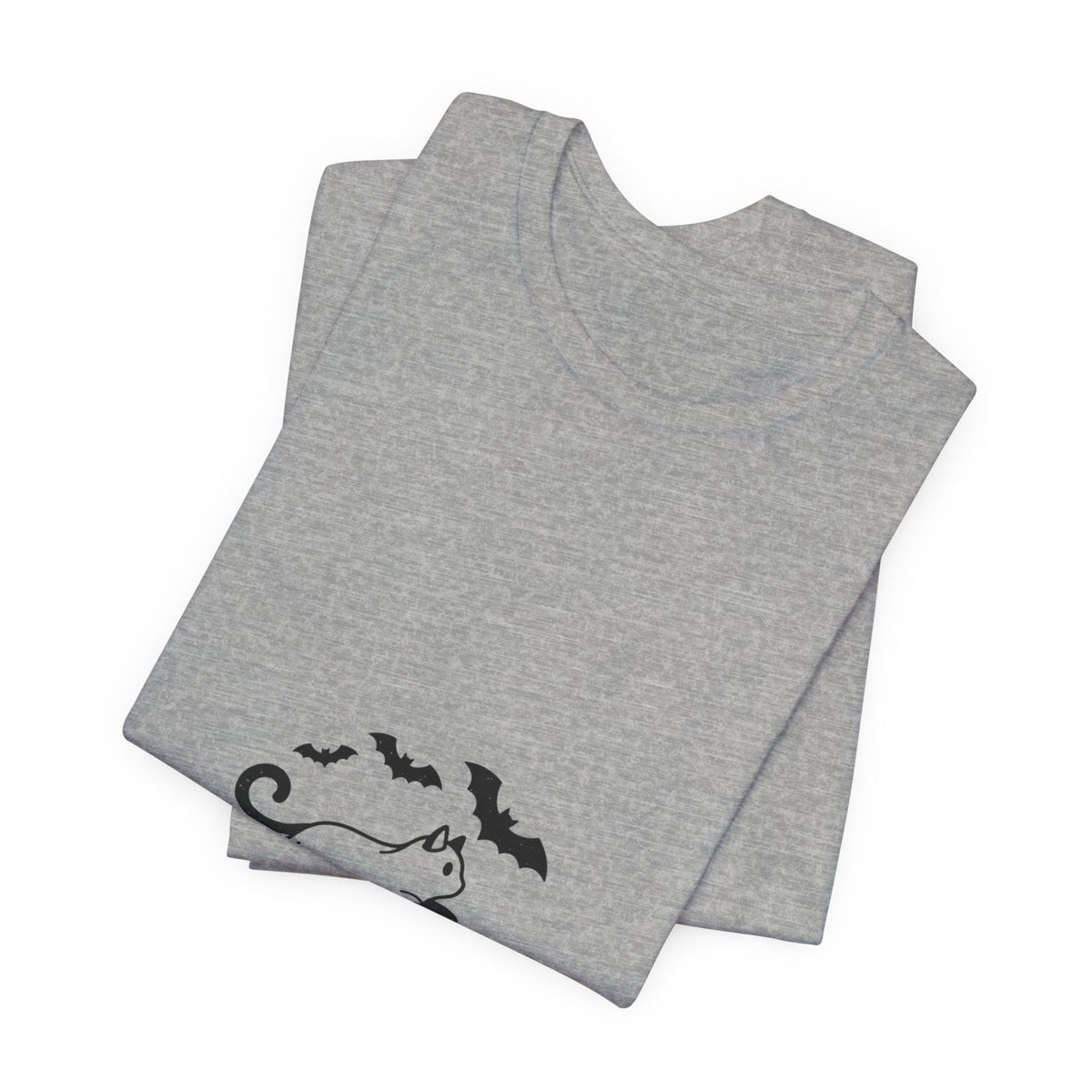 Ghost Cat with Bats Tee | Spooky Animals Halloween Shirt