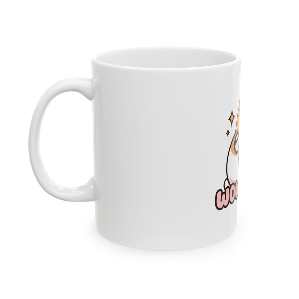 Cute 'Wowww!' Cat Ceramic Mug - Kawaii Cute Cat Coffee Tea Cup (11oz, 15oz)