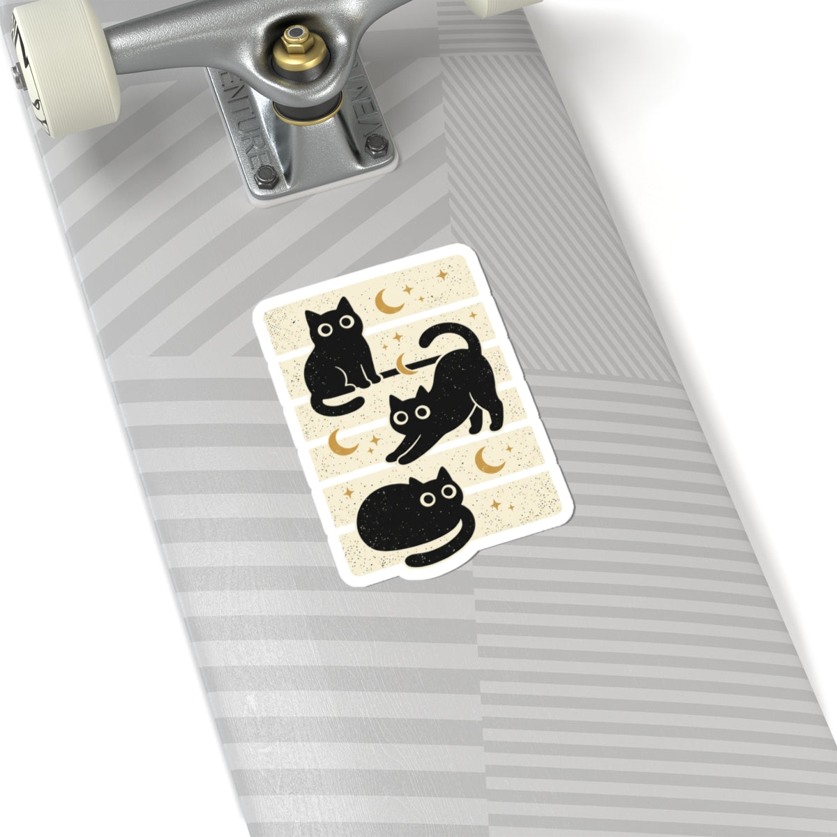 Black Cat Moon Sticker | Halloween Kiss-Cut Sticker