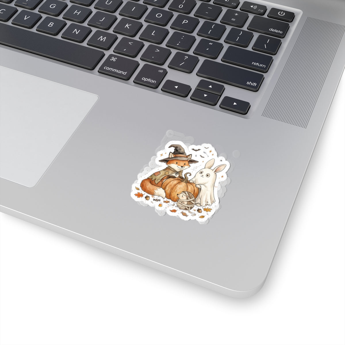 Spooky Animals Fox & Ghost Bunny Sticker | Halloween Pumpkin Kiss-Cut