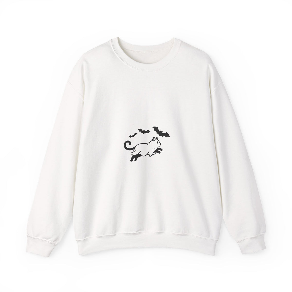 Black Cat and Bats Sweatshirt | Spooky Animals Halloween Aesthetic