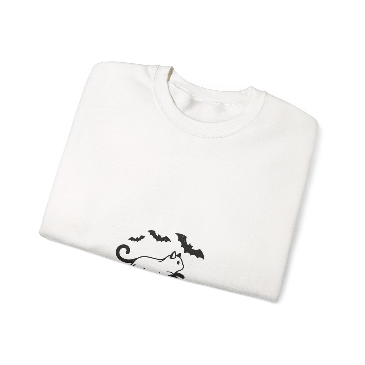 Black Cat and Bats Sweatshirt | Spooky Animals Halloween Aesthetic
