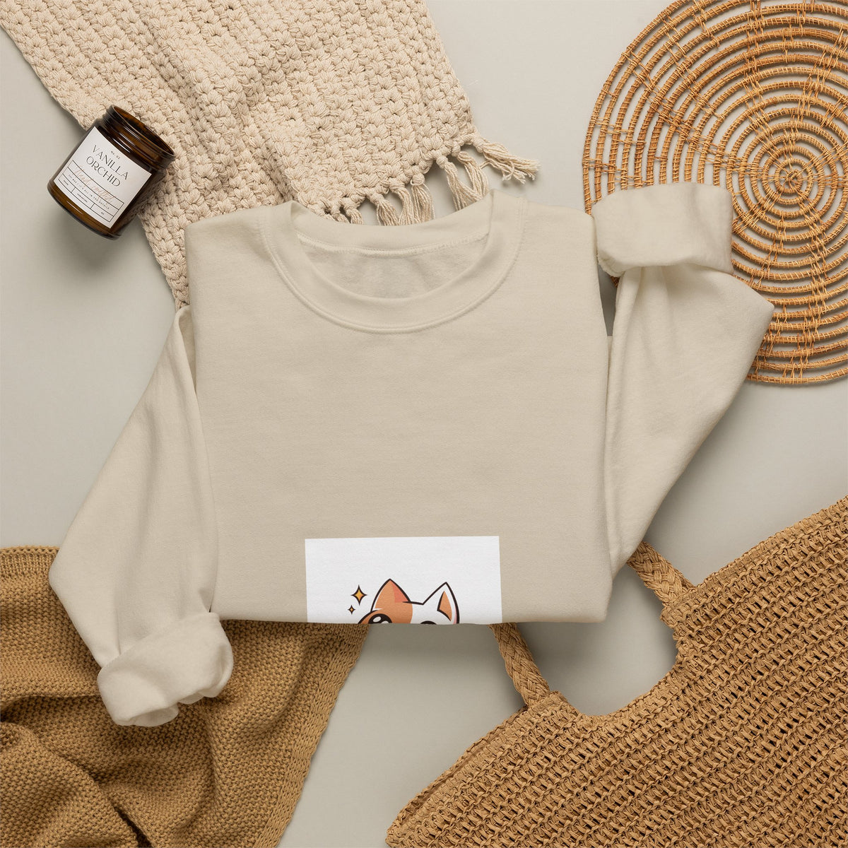 Cute Corgi 'Wowww!' Crewneck Sweatshirt — Small Dog Graphic Sweatshirt