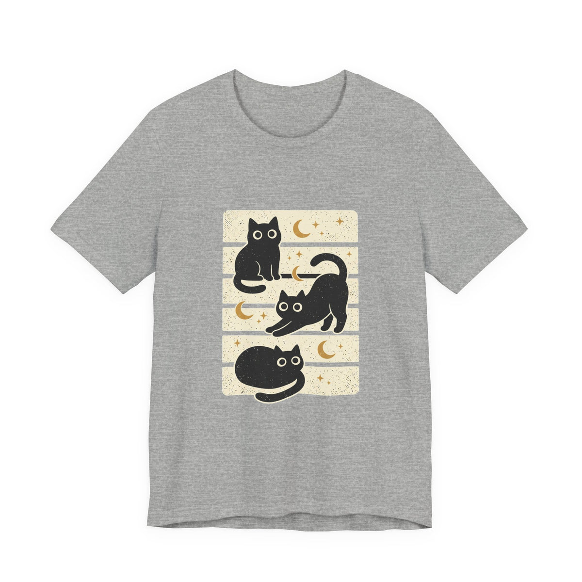 Black Cats Moon Tee | Halloween Retro Vintage Stripe