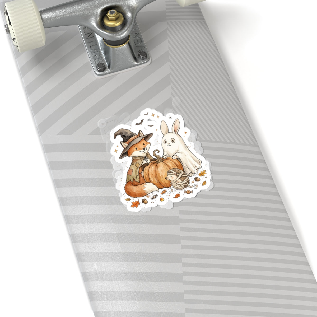 Spooky Animals Fox & Ghost Bunny Sticker | Halloween Pumpkin Kiss-Cut