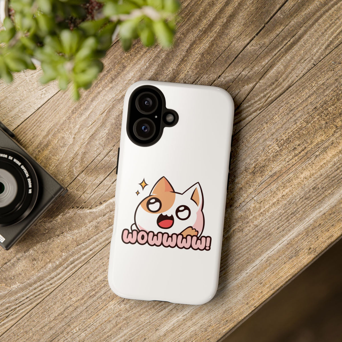 Cute 'Wowww!' Cat Phone Case — Protective Tough Case for iPhone